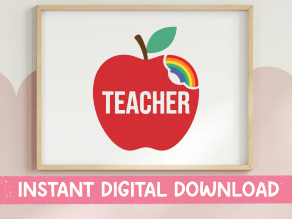 A Bold Teacher Apple SVG & PNG for Crafting & T-Shirt Designs