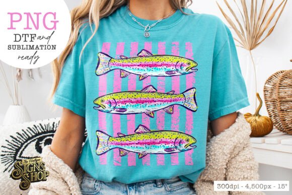 A Fresh Catch: Rainbow Trout PNG Graphics for T-Shirt Designs