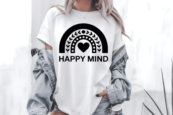 A Stylish Happy Mind Design for Boho T-Shirts and Graphics