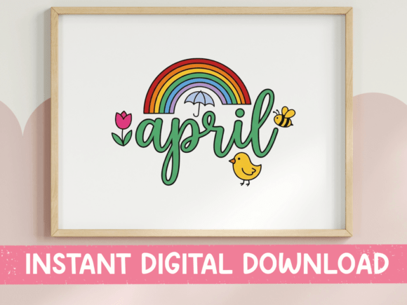 April Spring Month Rainbow SVG for Packaging & Promotion Graphics