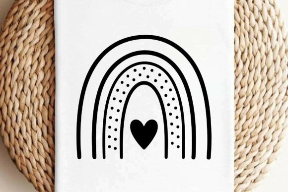 Boho Rainbow with Heart SVG for T-Shirt Designs & Graphics