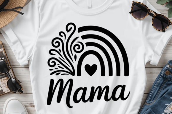 Crafting Warmth with a Boho Mama Rainbow Graphic for T-Shirts