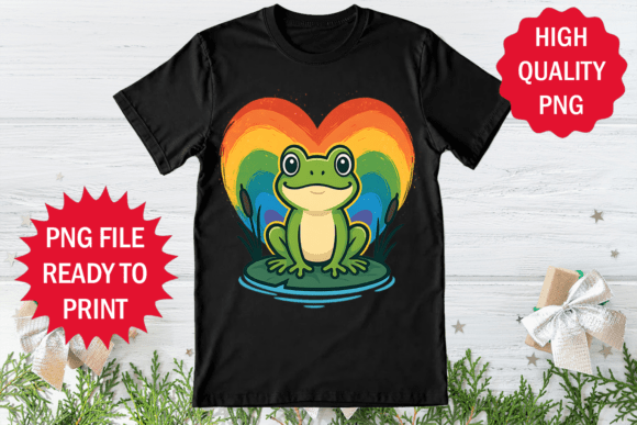 Cute Rainbow Frog Graphics for T-Shirt Designs