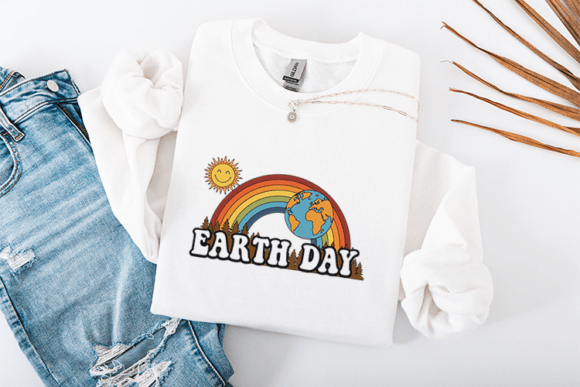 Earth Day Retro Rainbow Planet Embroidery Design Review
