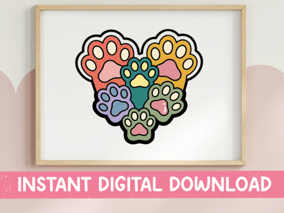 Evaluating the Paw Print Heart Graphic for Branding Projects