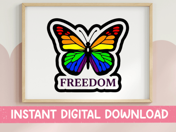 Freedom Rainbow Butterfly SVG for T-Shirt Graphics and Digital Designs