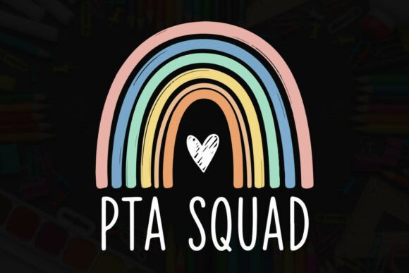 Graphics Review: Pastel Rainbow PTA Squad Typography Tee