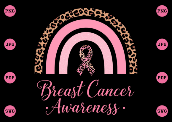 Leveraging the Breast Cancer Awareness Rainbow PNG for T-Shirt Graphics