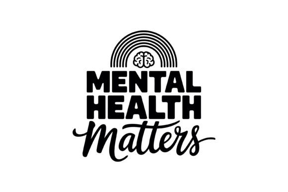 Mental Health Matters Rainbow Brain Graphics for T-Shirt Designs
