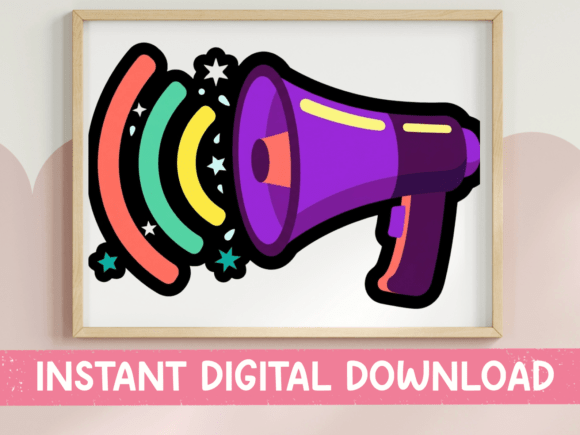 Rainbow Megaphone Pride Sticker: A Graphic Asset Review