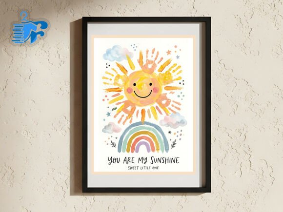Rainbow Sunshine Nursery Wall Art: A Versatile Graphic for T-Shirt Designs