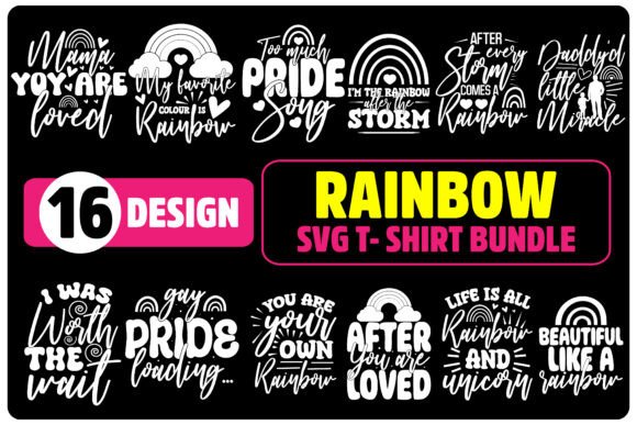 Rainbow SVG Bundle for T-Shirt Graphics & Brand Content